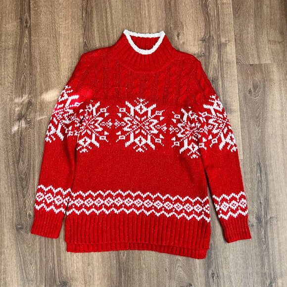 Talbots Snowflake Fair Isle Sweater Sz S - Picture 6 of 10